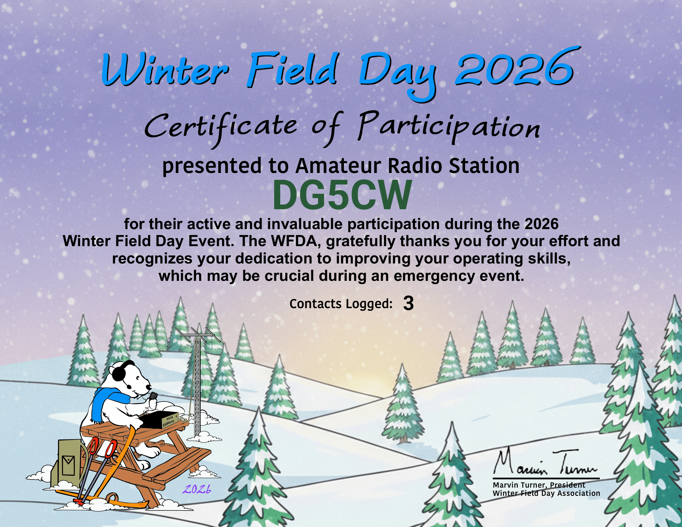 Winter Field Day 2026