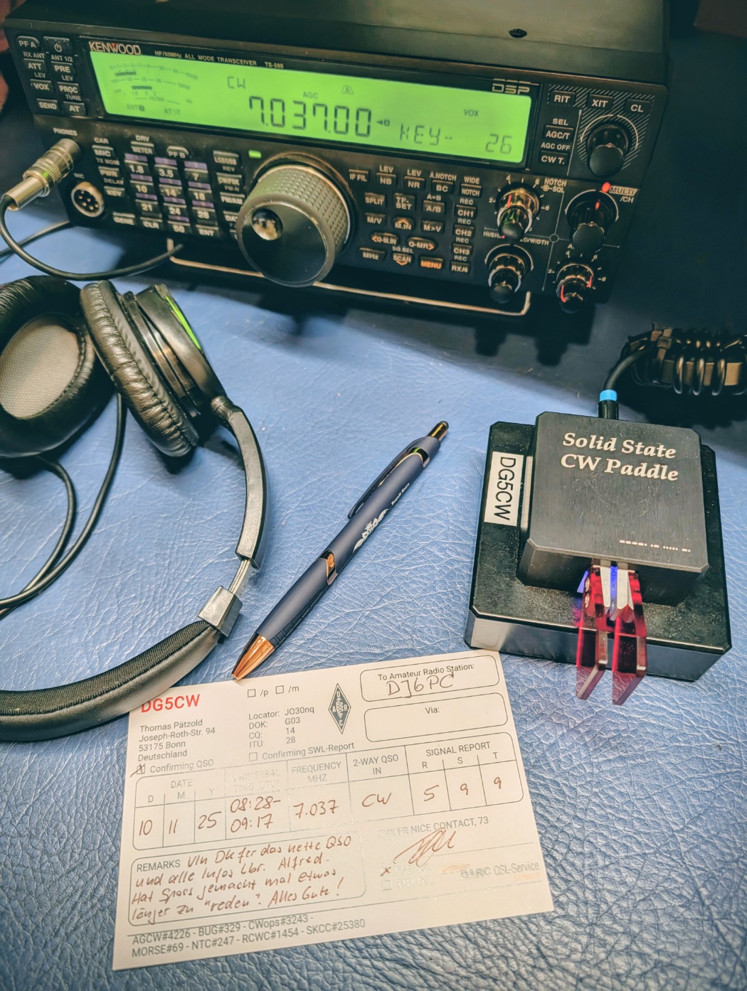 Close-up of the station setup.